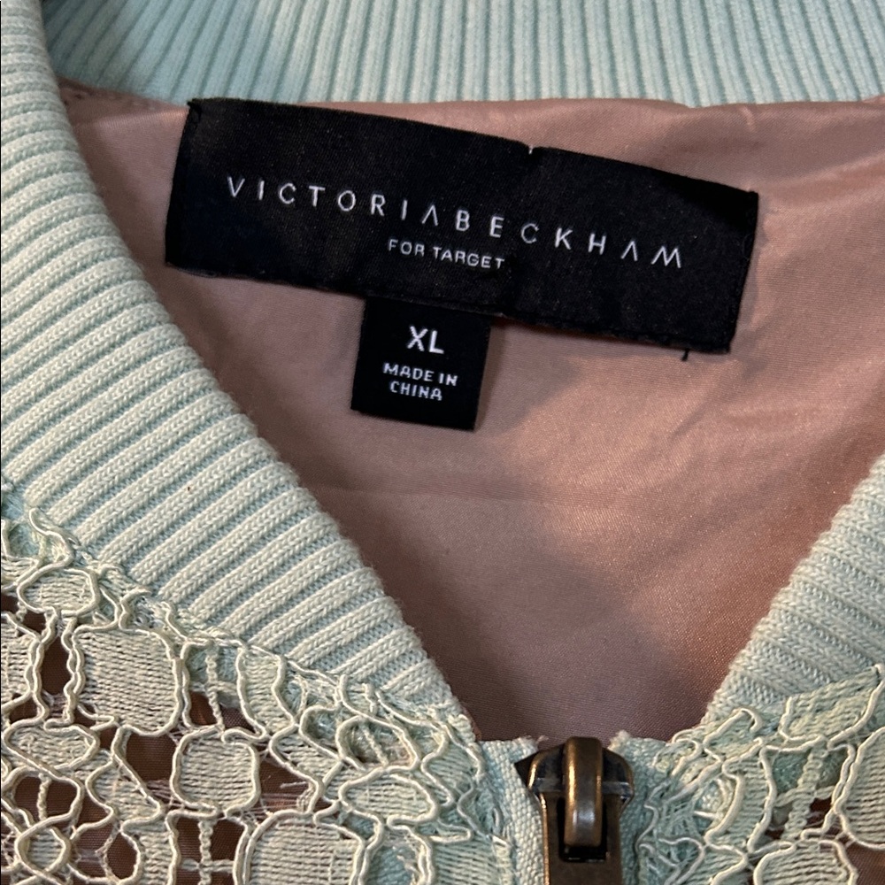 Victoria Beckham for Target Mint Lace Bomber Jacket Zip Up XL - Picture 2 of 7